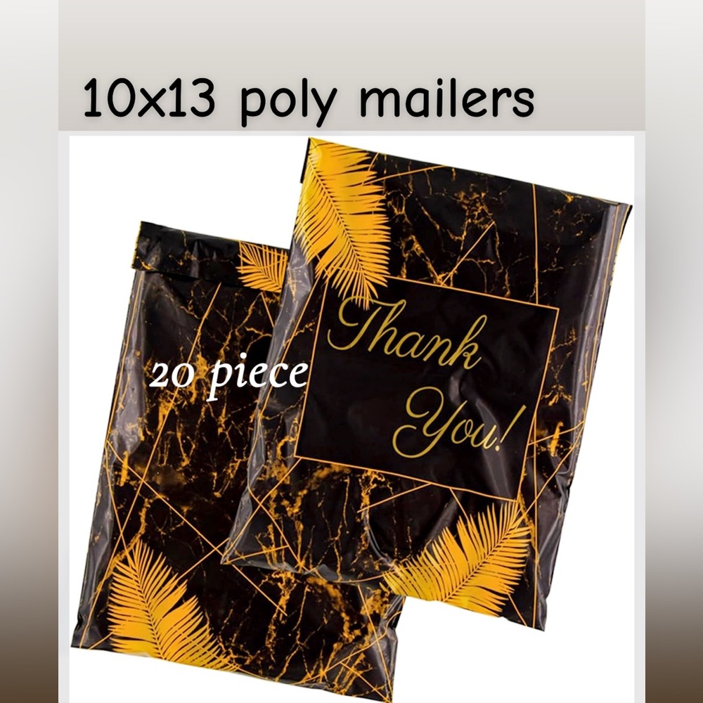 Black and Gold Poly Mailers - 20 Piece Set
